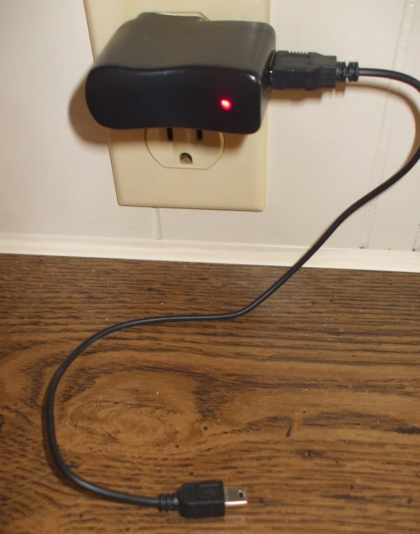 Reference photograph: USB wall charger.JPG. Not verification of the exact planned product.