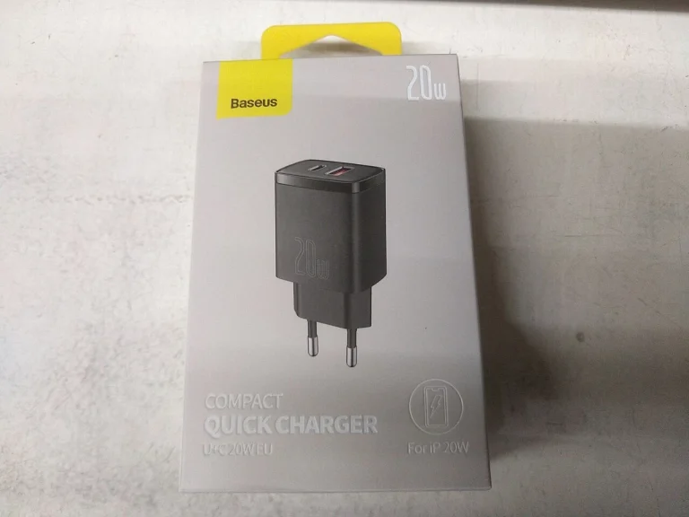 Reference photograph: Baseus CCCP20UE 20W USB charger-1.jpg. Not verification of the exact planned product.