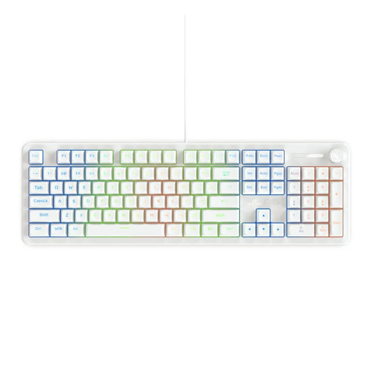 JLab Nightfall Full-Size Wired Gaming Keyboard White — manufacturer product image, SKU KNFALLRWHT4