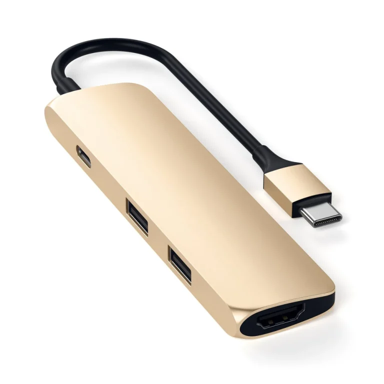 Satechi Type-C Slim Multi-Port Adapter 4K — Gold — manufacturer product image, SKU ST-CMAG