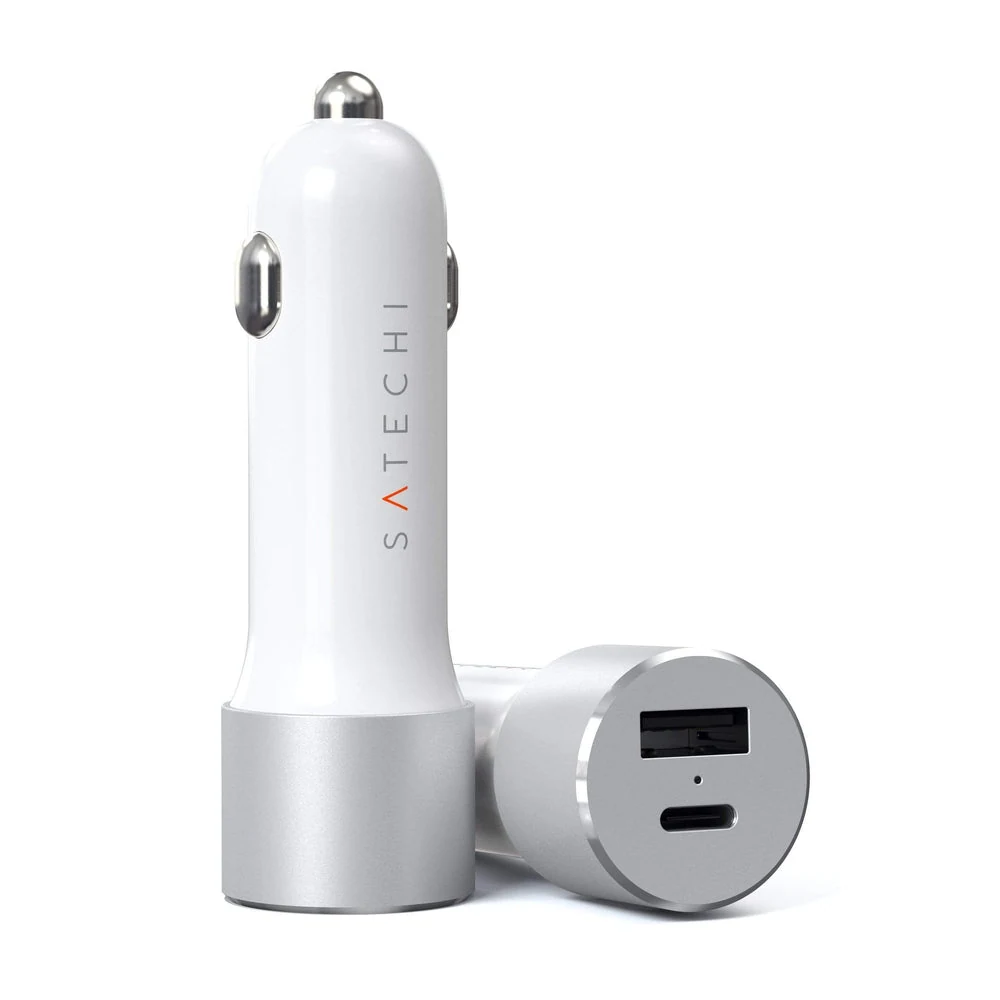 Satechi 72W Type-C PD Car Charger Adapter — Silver — manufacturer product image, SKU ST-TCPDCCS