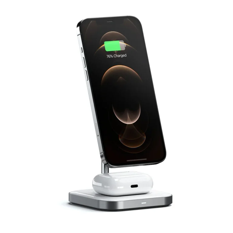Satechi Aluminum 2-in-1 Magnetic Wireless Charging Stand — manufacturer product image, SKU ST-WMCS2M