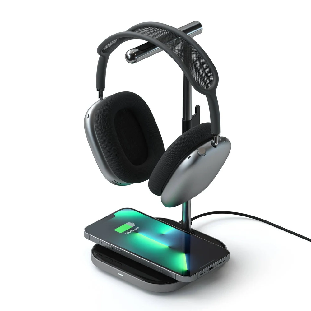 Satechi 2-in-1 Headphone Stand with Wireless Charger — manufacturer product image, SKU ST-UCHSMCM