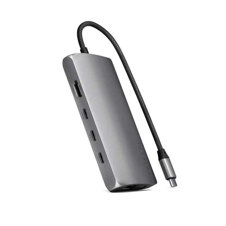 Satechi USB-C Multiport Adapter 8K With Ethernet V3 — Space Gray — manufacturer product image, SKU ST-P8KEM