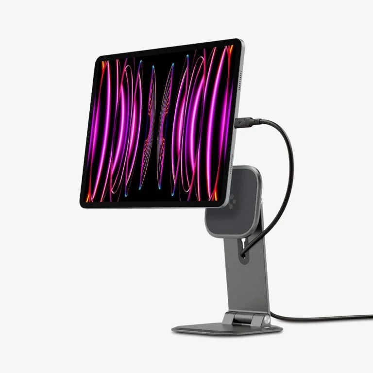 Spigen Nanotac™ OneTap Easel Stand (Mag Fit) — Space Gray — manufacturer product image, SKU AMP06414