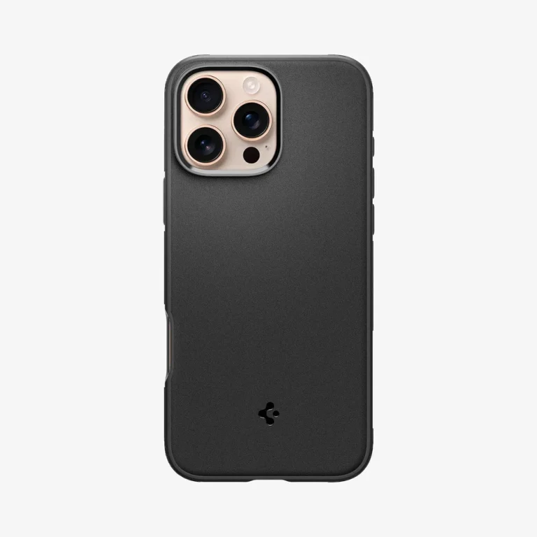 Spigen Sand Blast Case for iPhone 16 Pro Max — Matte Black — manufacturer product image, SKU ACS08021