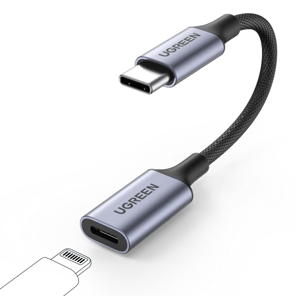 UGREEN USB C to Lightning Audio Adapter — Black — manufacturer product image, SKU 70953