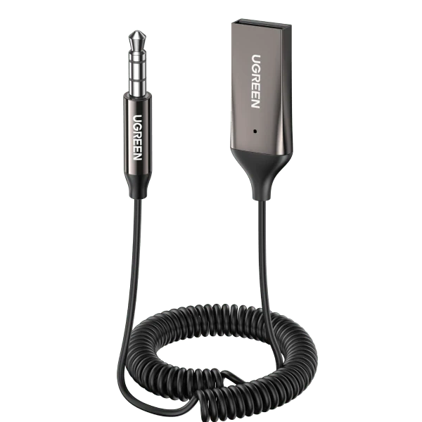 UGREEN Aux to Bluetooth 5.0 Adapter — Black — manufacturer product image, SKU 70601