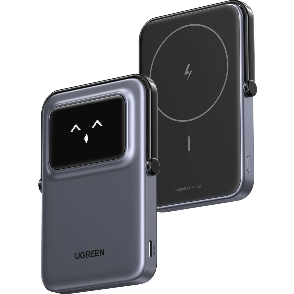 UGREEN Uno Magnetic Wireless Power Bank 5000mAh Qi 7.5W — Black — manufacturer product image, SKU 35605