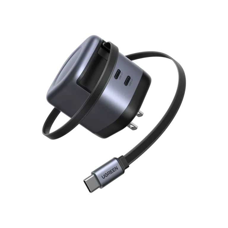 UGREEN Nexode 45W 2-Port Charger with Retractable Cable — manufacturer product image, SKU 65786