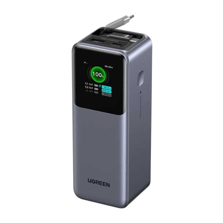 UGREEN Nexode Power Bank 20000mAh 165W with Retractable USB-C Cable — manufacturer product image, SKU 55987