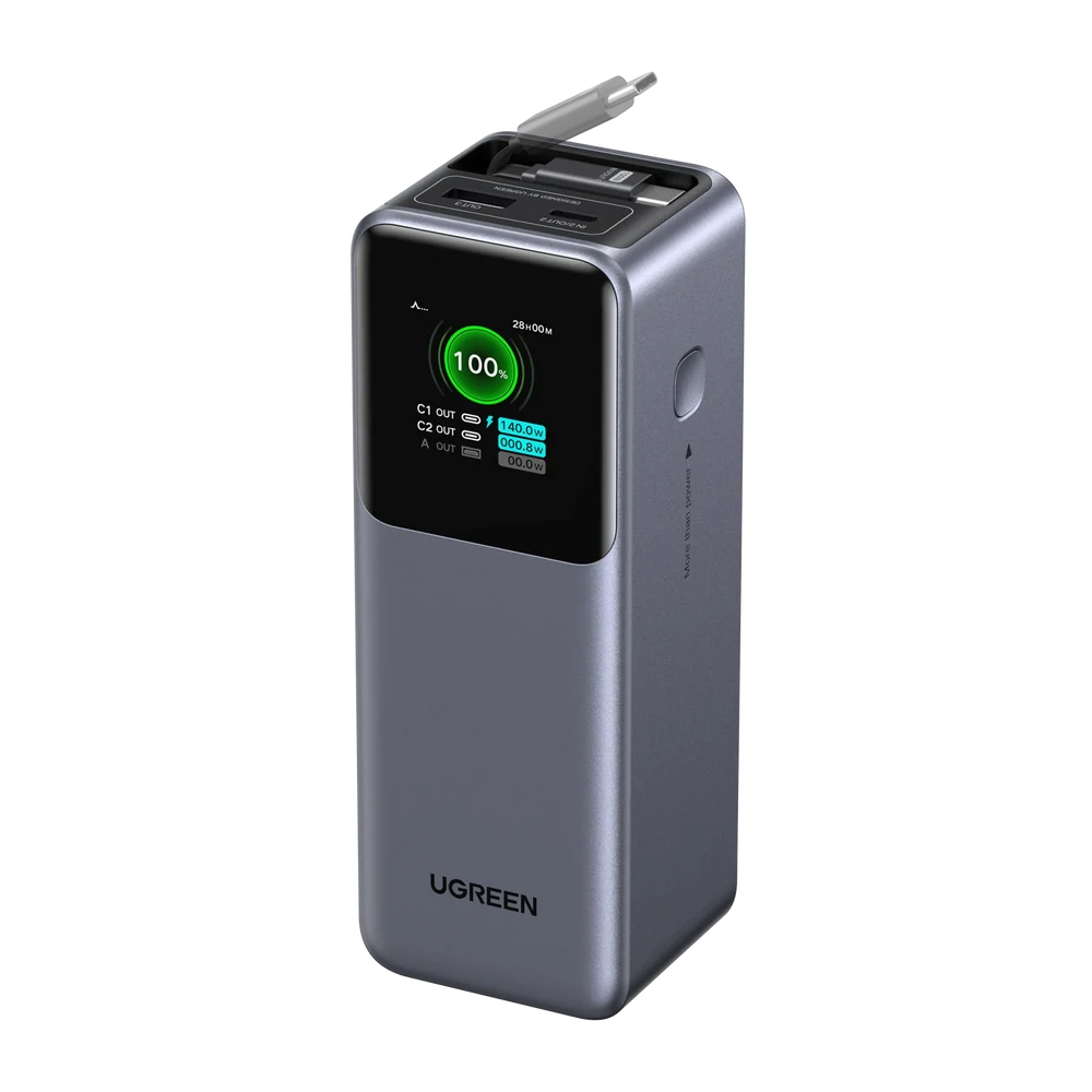 UGREEN Nexode Power Bank 20000mAh 165W with Retractable USB-C Cable — manufacturer product image, SKU 55987