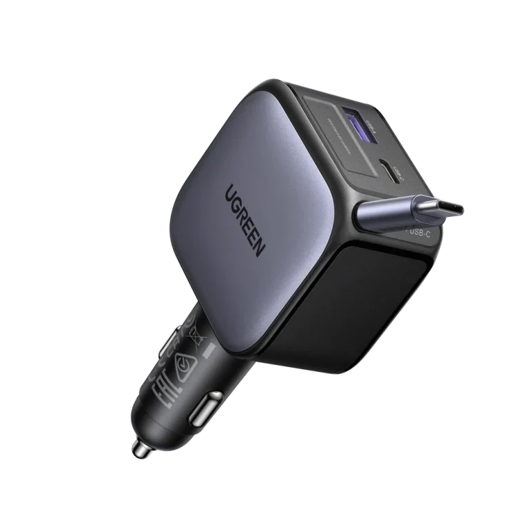 UGREEN Nexode Car Charger 90W with Retractable USB-C Cable — manufacturer product image, SKU 55909