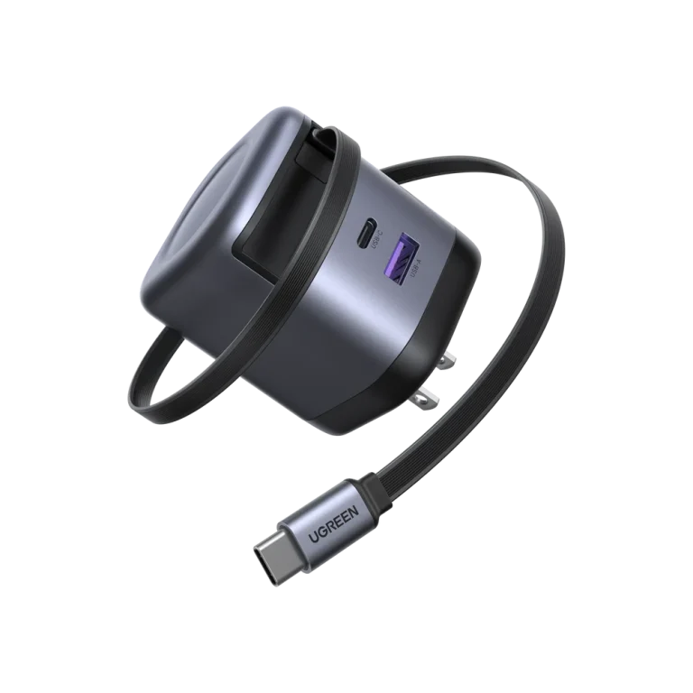 UGREEN Nexode 65W Charger with Retractable USB-C Cable — manufacturer product image, SKU 55897