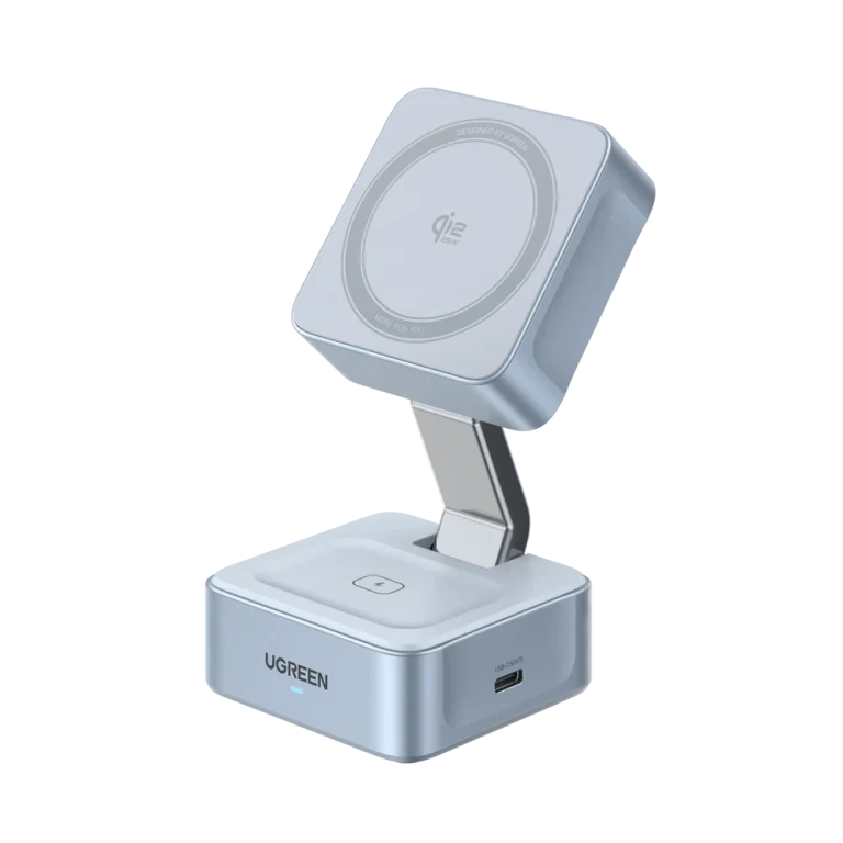 UGREEN MagFlow 2-in-1 Magnetic Wireless Charger (Qi2 25W, MagSafe-Compatible) — manufacturer product image, SKU 55960